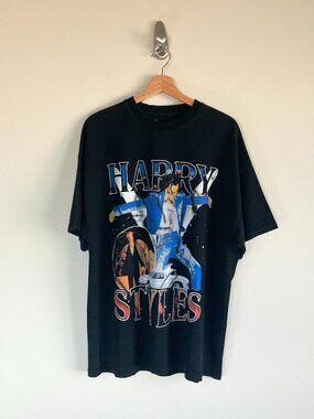 Harry Styles Sergio Calabasas Black Rap Tee Vintage Style Graphic Shirt Medium‎